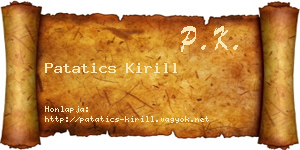 Patatics Kirill névjegykártya